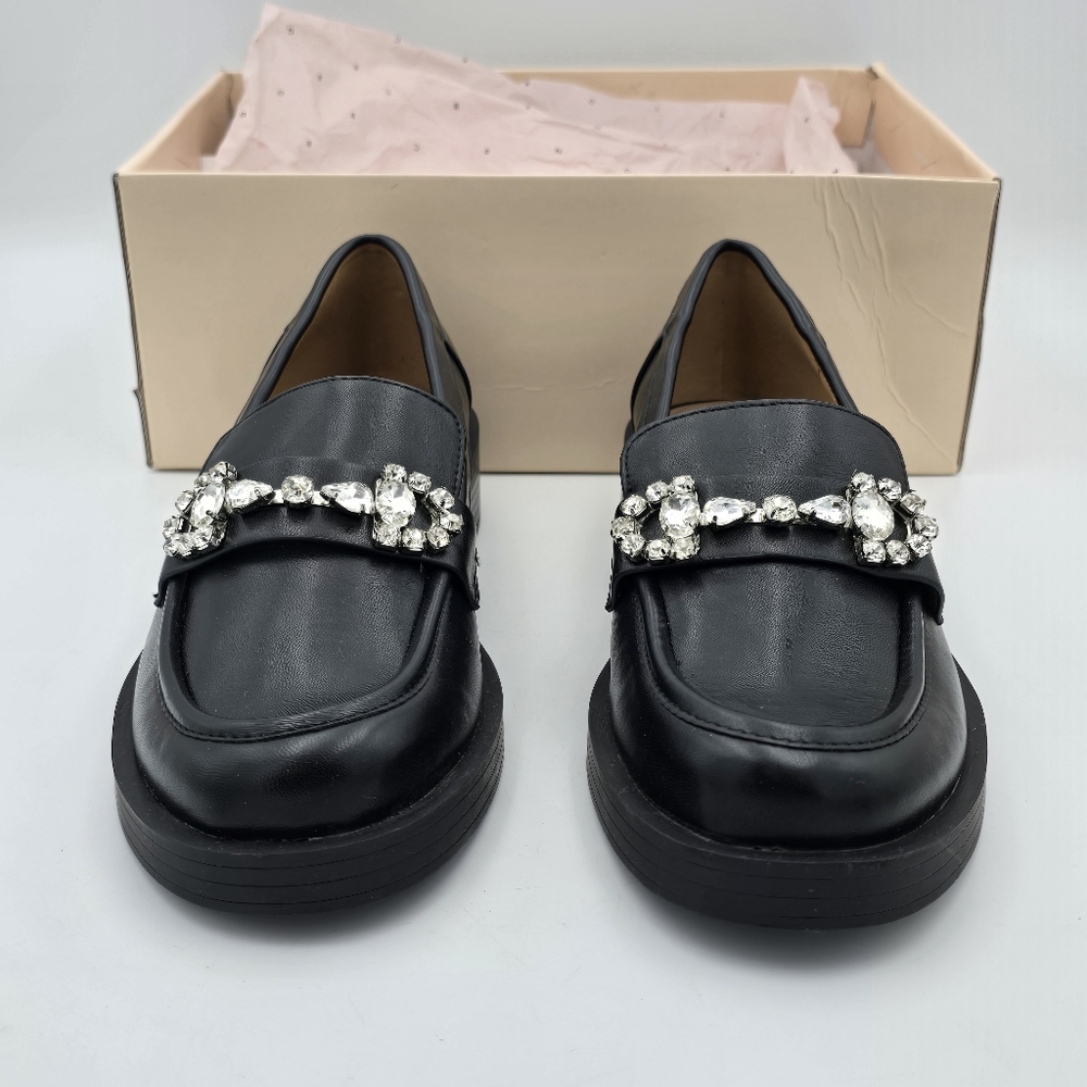 Like-New BCBGeneration Carli Crystal Bit Loafers, Black, 6.5M - Picture 5 of 16